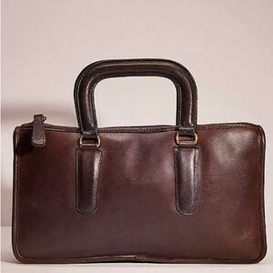 Coach Vintage Rich‎ Brown Genuine Leather Slim Compact Satchel 275-4029